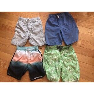 Boys Bathing Suits Lot of 4 Size 8-10 Medium Multi Colored 2 Cat & Jack + 2 more